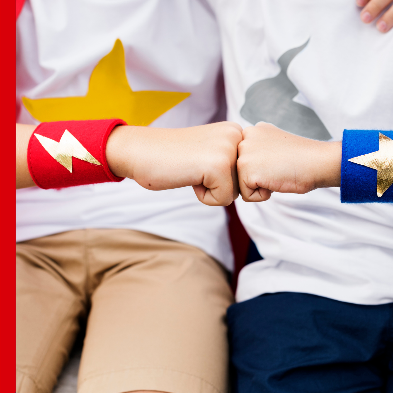 Two kids fist bumping, blog header