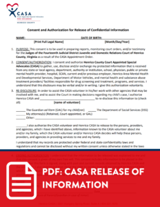 casa release of information pdf