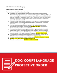Court Language Protective Order
