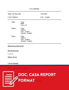 CASA report format