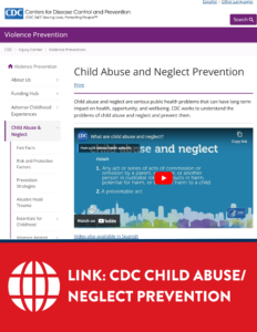 cdc child abuse / neglect prevention