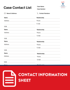 contact information sheet